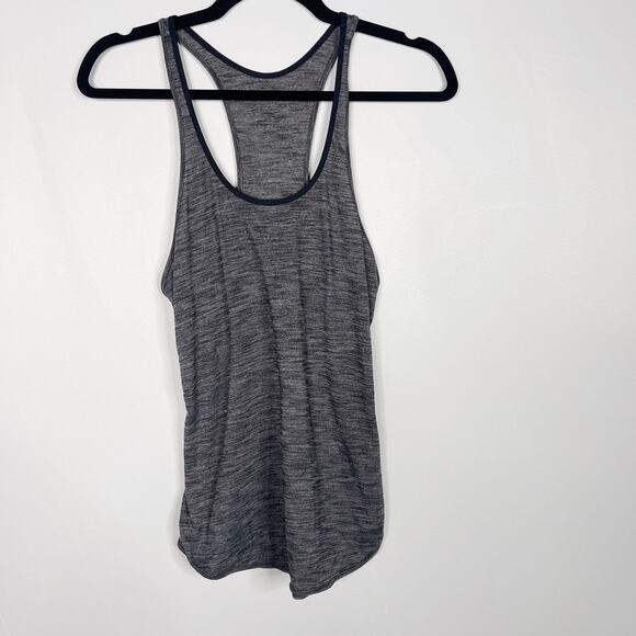 Lululemon Womens 2 Heather Gray Spacedye Racerback Scoop Neck Tank Top Workout - Picture 1 of 6